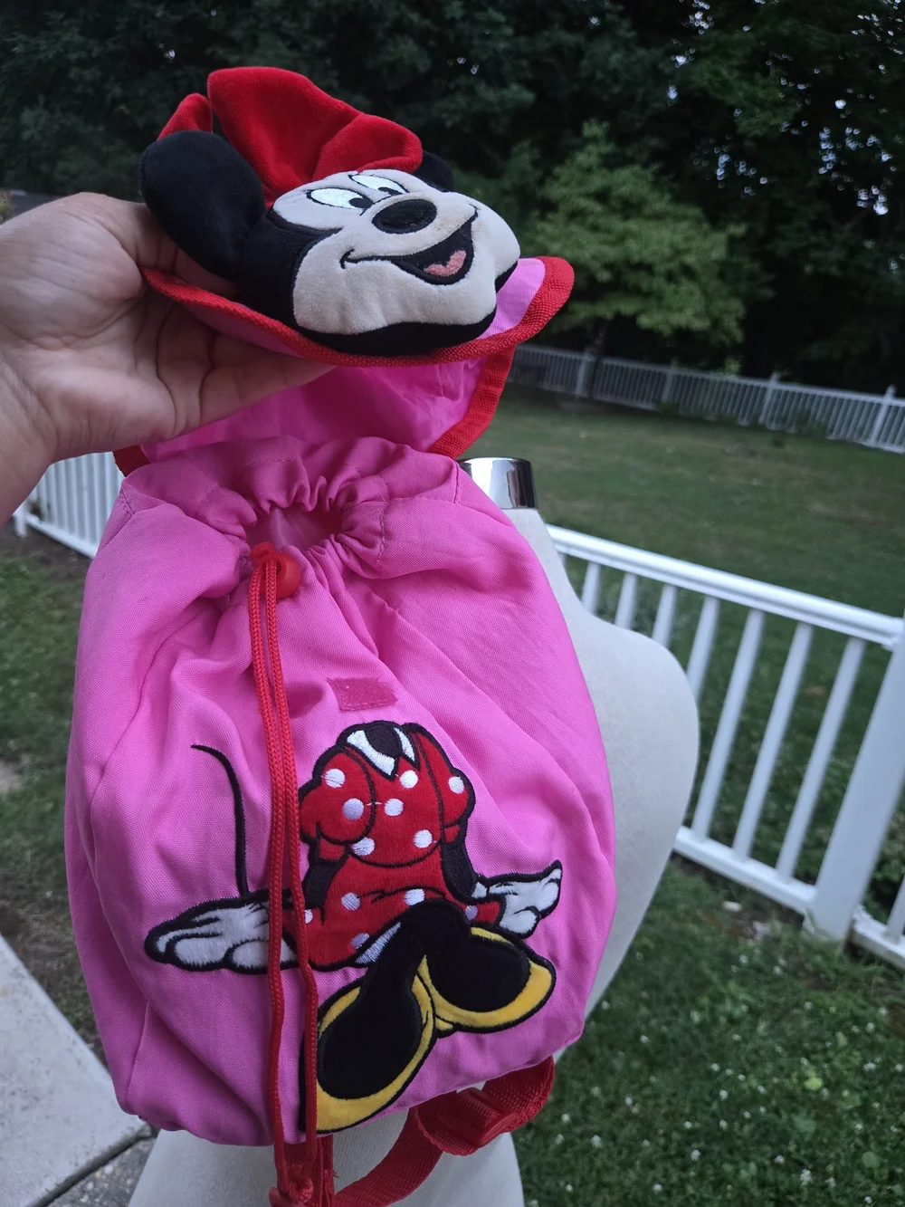 Disney Pink Minnie Mouse Kids Backpack with Red Accents